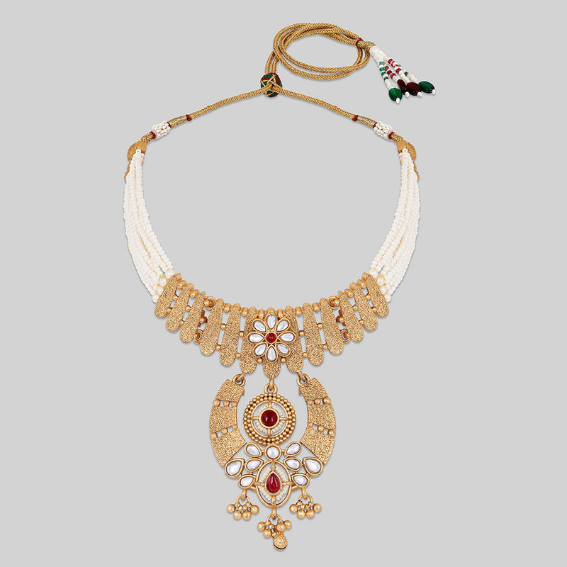 Asmitta Gold Plated  Kundan Necklace Set