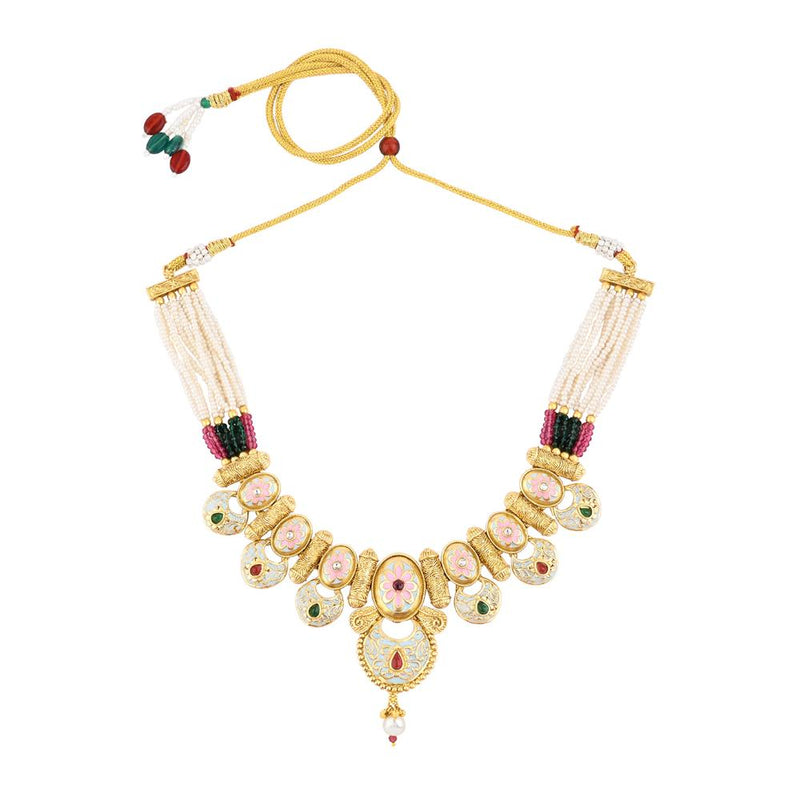 Asmitta Gold Plated Meenakari Necklace Set