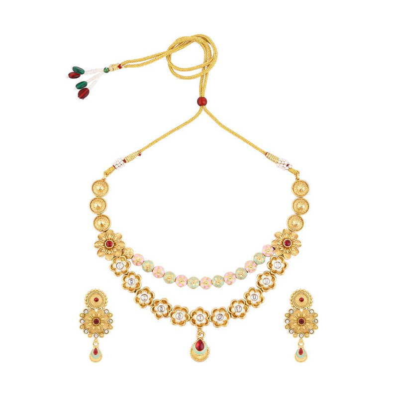 Asmitta Kundan And Meenakari Necklace Set