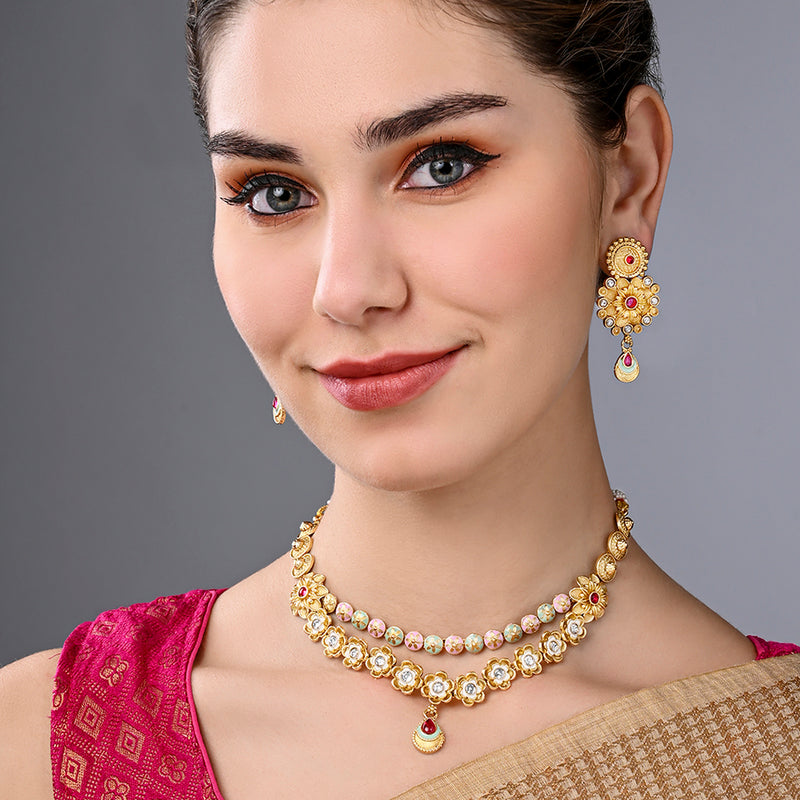 Asmitta Kundan And Meenakari Necklace Set