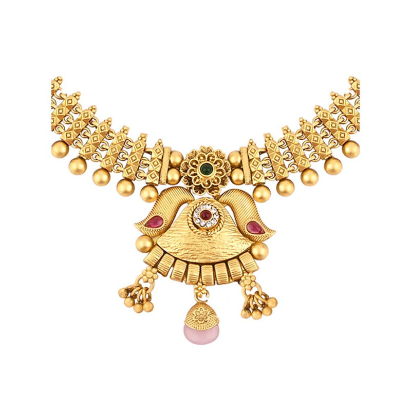 Asmitta Gold Plated Pota Stone Necklace Set