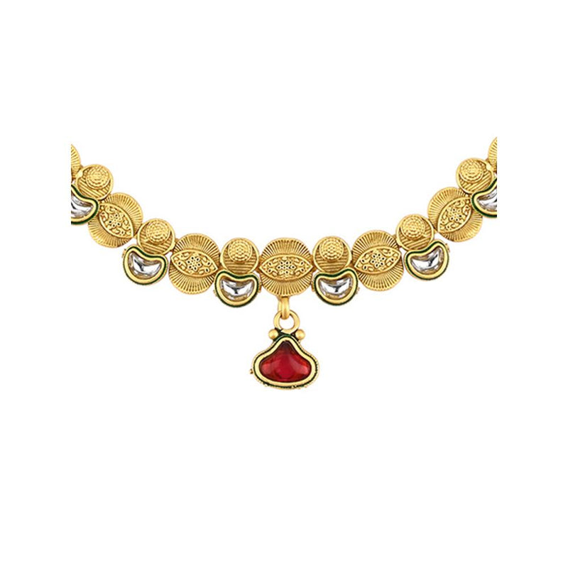 Asmitta Gold Plated Kundan Necklace Set