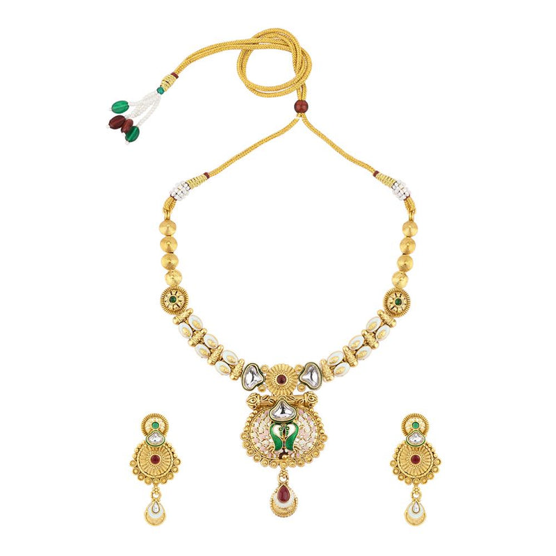 Asmitta Kundan And Meenakari Necklace Set