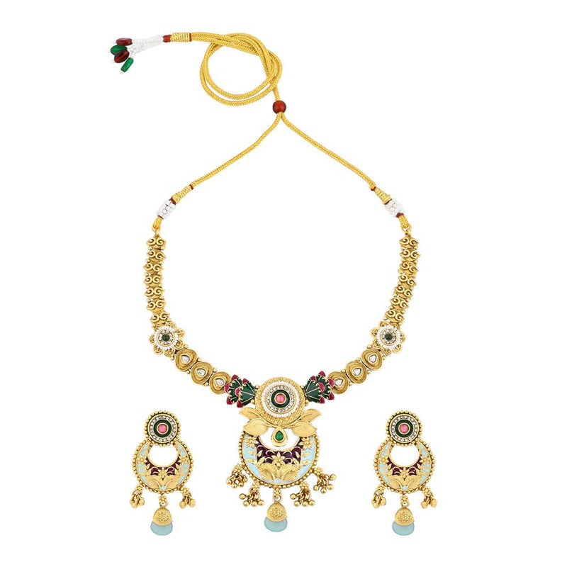 Asmitta Gold Plated Meenakari Necklace Set