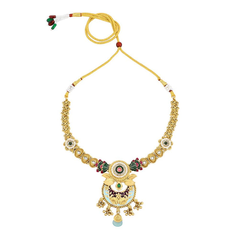 Asmitta Gold Plated Meenakari Necklace Set