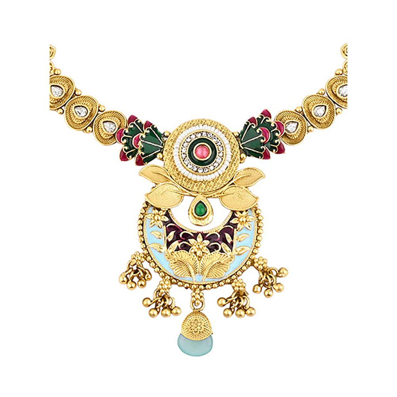 Asmitta Gold Plated Meenakari Necklace Set