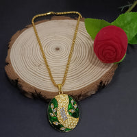 Asmitta Gold Plated Meenakari Pendant Set With Finger Ring