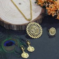 Asmitta Gold Plated Pendant Set With Finger Ring