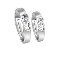 Asmitta Rhodium Plated Couple Ring - Special Gift For Someone Special