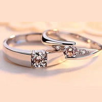 Asmitta Rhodium Plated Couple Ring - Special Gift For Someone Special