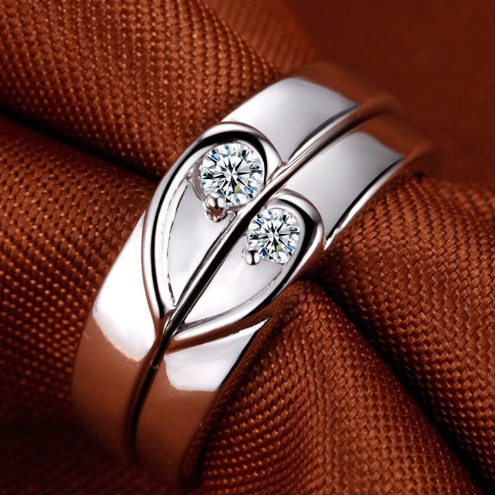 Asmitta Rhodium Plated Couple Ring - Special Gift For Someone Special