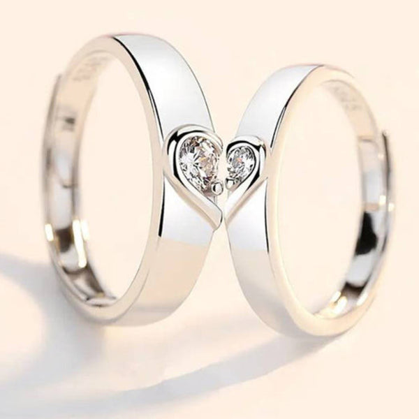 Asmitta Rhodium Plated Couple Ring - Special Gift For Someone Special