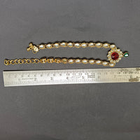 Etnico Gold Plated Kundan & Stone Studded Payal/Anklets for Women & Girls (A019MG)