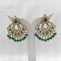 Param Jewel Glam Gold Plated Crystal Stone And Beads Dangler Earrings (Assorted Color)