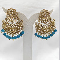 Param Jewel Glam Gold Plated Crystal Stone And Beads Dangler Earrings (Assorted Color)