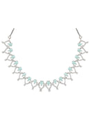 Etnico Stylish Silver Plated Cubic Zirconia American Diamond Special Necklace With Earrings Set for Women