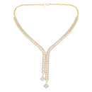 Etnico Gold Plated Cubic Zirconia American Diamond Necklace & Earrings Jewellery Set for Women