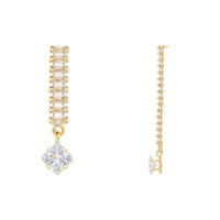 Etnico Gold Plated Cubic Zirconia American Diamond Necklace & Earrings Jewellery Set for Women