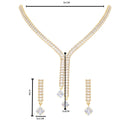 Etnico Gold Plated Cubic Zirconia American Diamond Necklace & Earrings Jewellery Set for Women