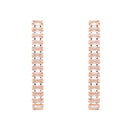 Etnico Rose Gold Plated Cubic Zirconia American Diamond Necklace & Earrings Jewellery Set for Women