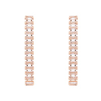 Etnico Rose Gold Plated Cubic Zirconia American Diamond Necklace & Earrings Jewellery Set for Women