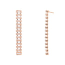 Etnico Rose Gold Plated Cubic Zirconia American Diamond Necklace & Earrings Jewellery Set for Women