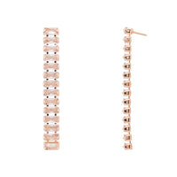 Etnico Rose Gold Plated Cubic Zirconia American Diamond Necklace & Earrings Jewellery Set for Women