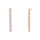 Etnico Rose Gold Plated Cubic Zirconia American Diamond Necklace With Earrings Jewellery Set for Women