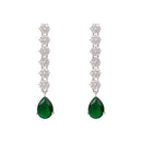 Etnico Silver Plated Cubic Zirconia American Diamond Necklace & Earrings Jewellery Set for Women