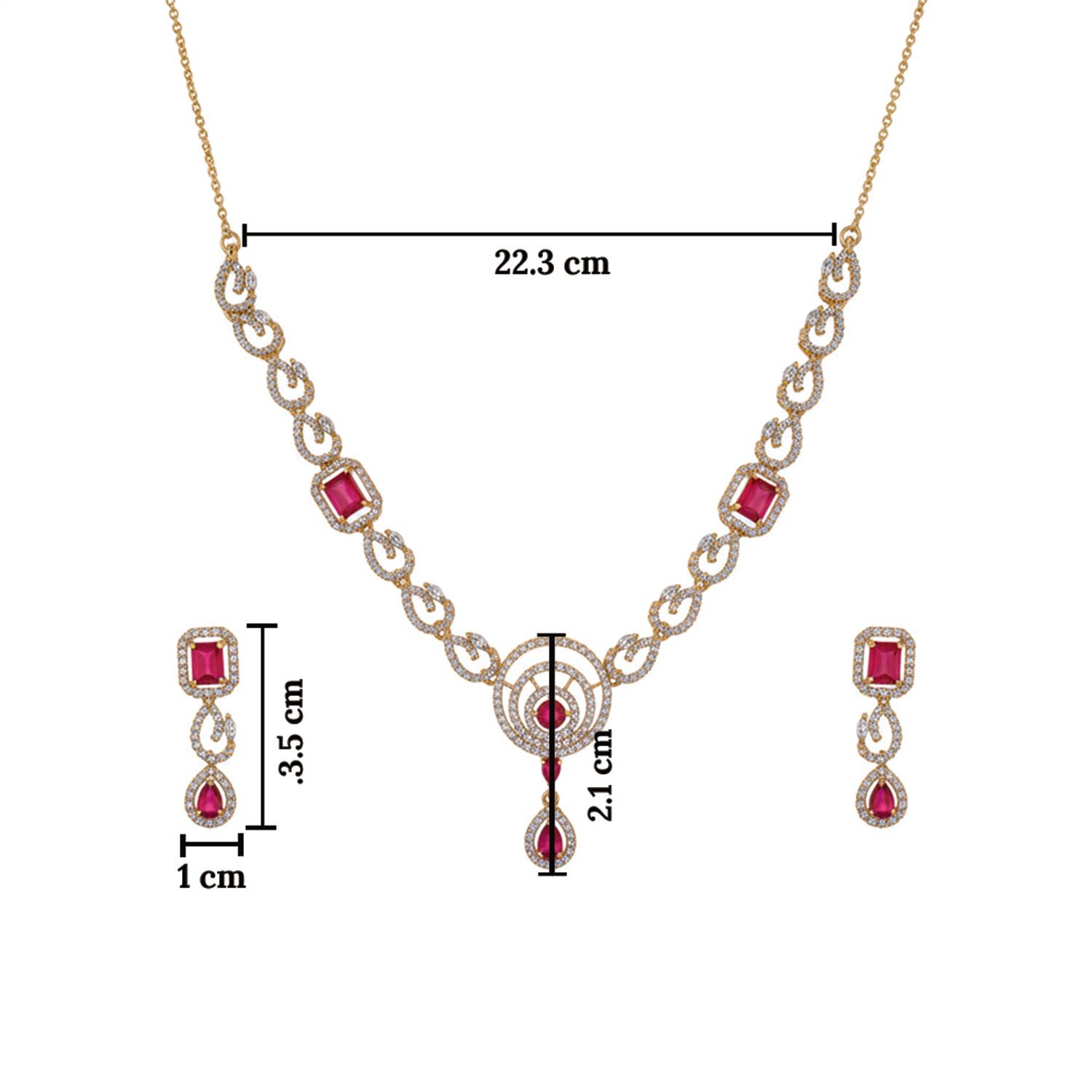 Etnico Gold Plated Traditional Designer Necklace Set with Earrings