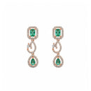 Etnico Gold Plated American Diamond Cubic Zirconia Necklace Set with Earrings