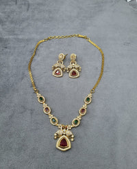 LAFZ Gold-Tone Multi-Color AD Jewelry Set