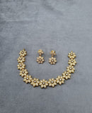 LAFZ Sparkling Clear Stone Floral Link Necklace & Earrings