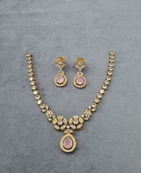 LAFZ Teardrop Pendant Necklace & Matching Drop Earrings
