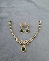 LAFZ Teardrop Pendant Necklace & Matching Drop Earrings