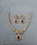 LAFZ Teardrop Pendant Necklace & Matching Drop Earrings