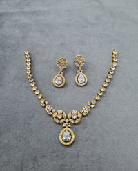 LAFZ Teardrop Pendant Necklace & Matching Drop Earrings