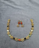 LAFZ Gold-Tone Oval & Floral AD Jewelry Set