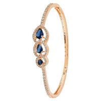 Etnico Stylish Rose Gold PlatedCubic Zirconia American Diamond Adjustable Bracelet For Women