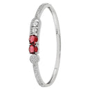 Etnico Silver Plated Cubic Zirconia American Diamond Adjustable Bracelet For Women