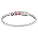 Etnico Silver Plated Cubic Zirconia American Diamond Adjustable Bracelet For Women
