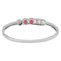 Etnico Silver Plated Cubic Zirconia American Diamond Adjustable Bracelet For Women