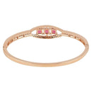 Etnico Rose Gold Plated Cubic Zirconia American Diamond Adjustable Bracelet For Women