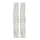 Etnico Silver Plated Thick Brass Bangles Encased With CZ American Diamonds For Women/Girls (ADB457S) (Set of 2)
