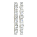 Etnico Silver Plated Thick Brass Bangles Encased With CZ American Diamonds For Women/Girls (ADB459S) (Set of 2)