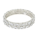 Etnico Silver Plated Thick Brass Bangles Encased With CZ American Diamonds For Women/Girls (ADB459S) (Set of 2)