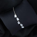 Etnico Stylish Silver Plated Cubic Zirconia American Diamond Adjustable Bracelet For Women & Girls