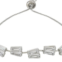 Etnico Stylish Silver Plated Cubic Zirconia American Diamond Adjustable Bracelet For Women & Girls
