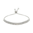 Etnico Stylish Silver Plated Cubic Zirconia American Diamond Adjustable Bracelet For Women