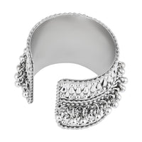 Etnico Navratri Ethnic Silver Oxidised Adjustable Afghani Ghungroo Cuff Kada Bracelet For Women (Style 2)